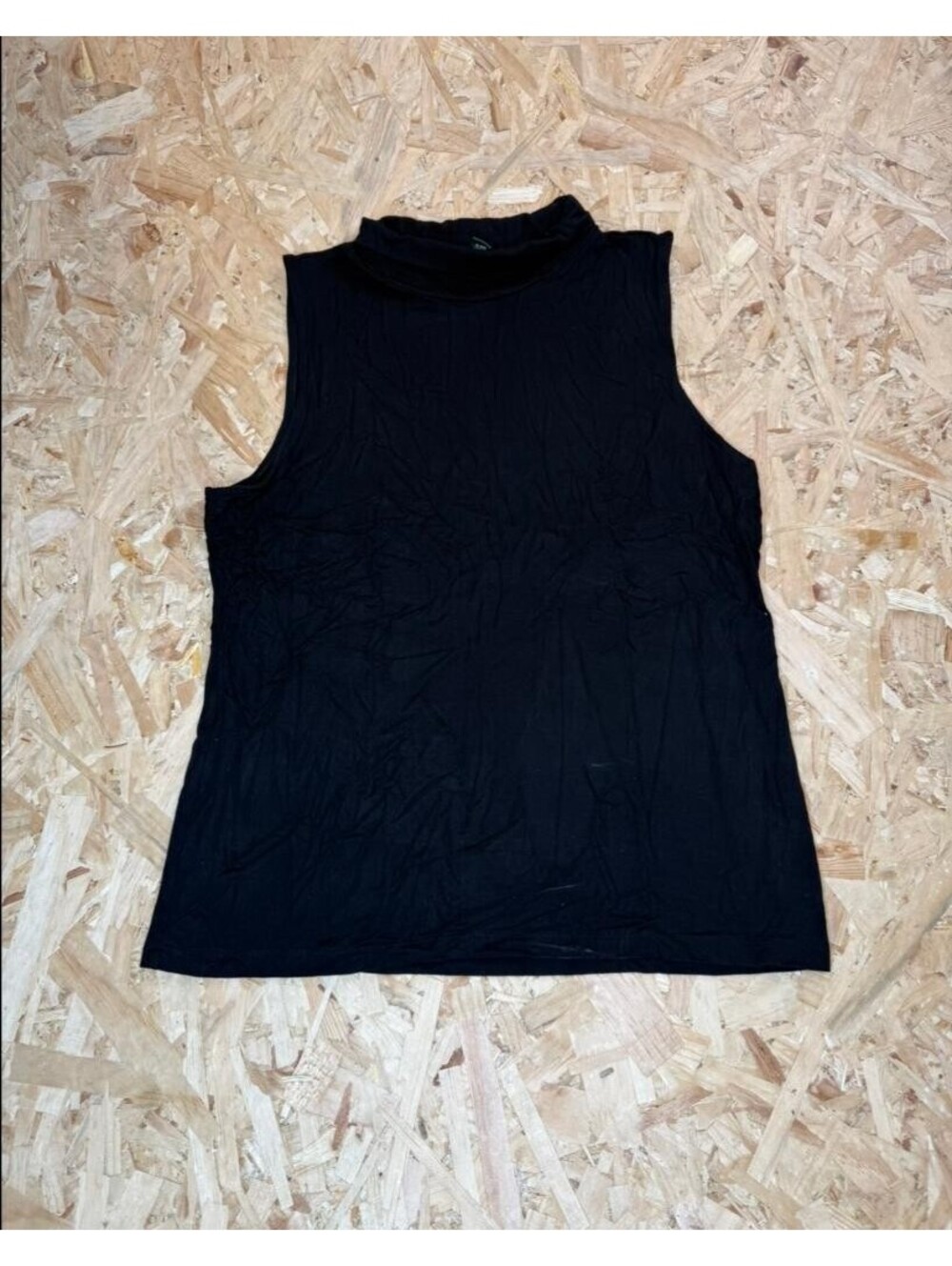 Lauren Ralph Lauren Mock Neck Tank Top Womens Large Black Sleeveless Knit Blouse